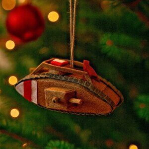 NEW Handcrafted British Mark V Military Tank Wool Felt Model Ornament